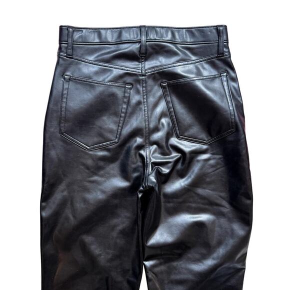 Abercrombie & Fitch Vegan Leather 90s High Rise Straight Pants Women's Size 8L - Picture 3 of 5